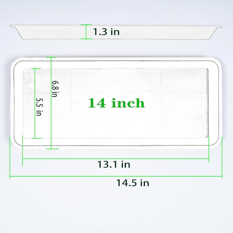VUWEZ 6 Pack Plastic Plant Trays - Rectangular 14 inch, Indoor/Outdoor Plant Saucers with Drip Protection, Perfect for Windowsill or Planters (6.8 x 14.5'', Black) - Image 2